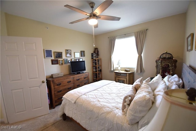 6481 Aragon Way Unit 205, Fort Myers, FL 33966 - bedroom featuring light carpet and ceiling fan