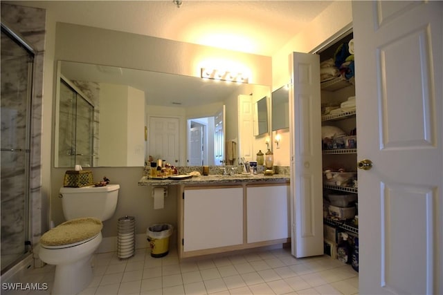 6481 Aragon Way Unit 205, Fort Myers, FL 33966 - full bath featuring tile patterned floors, a stall shower, vanity, and toilet