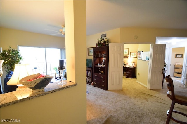6481 Aragon Way Unit 205, Fort Myers, FL 33966 - interior space with carpet and a ceiling fan