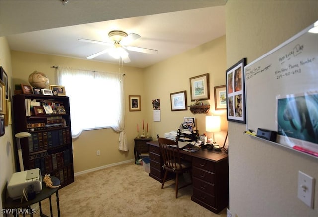 6481 Aragon Way Unit 205, Fort Myers, FL 33966 - home office with ceiling fan and light colored carpet