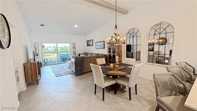 14257 Heritage Landing Blvd Unit 1122, Punta Gorda, FL 33995 - dining room featuring a chandelier, light tile patterned flooring, and recessed lighting