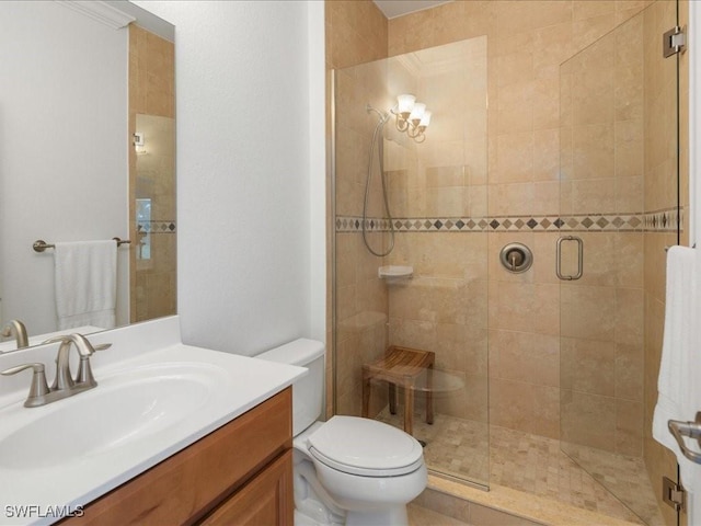 3913 Sapphire Way, Naples, FL 34114 - full bathroom with a shower stall, toilet, and vanity