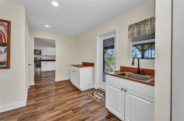 6405 Alan Blvd, Punta Gorda, FL 33982 - bar featuring stainless steel appliances, dark wood-type flooring, and recessed lighting