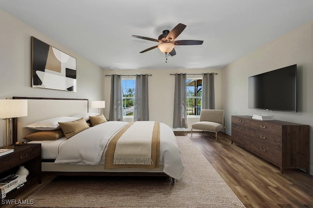 6405 Alan Blvd, Punta Gorda, FL 33982 - bedroom with wood finished floors and ceiling fan