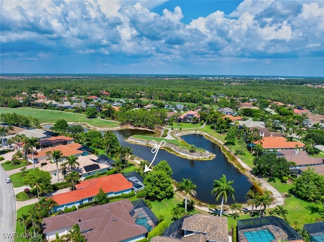 2722 Olde Cypress Dr, Naples, FL 34119 - aerial perspective of suburban area with a nearby body of water