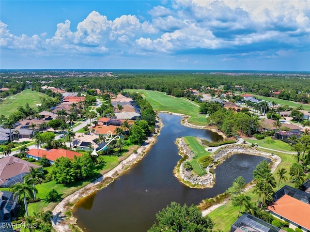 2722 Olde Cypress Dr, Naples, FL 34119 - aerial view of residential area with a large body of water