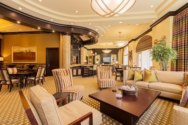 1050 Borghese Ln Unit 1101, Naples, FL 34114 - common area featuring ornamental molding and recessed lighting