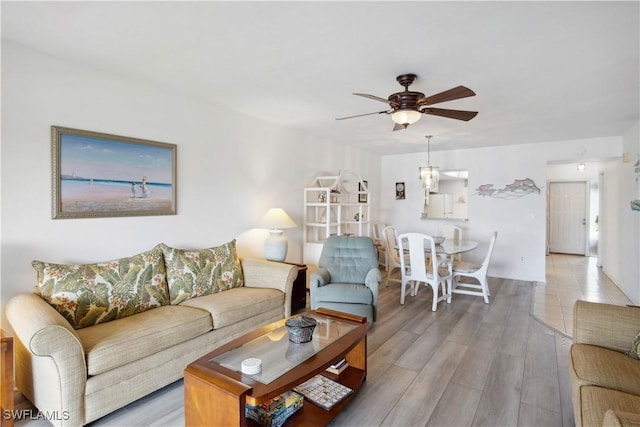 1010 SW 48th Ter Unit 102, Cape Coral, FL 33914 - living area with ceiling fan and light wood-type flooring