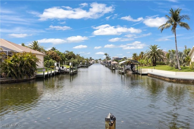 1010 SW 48th Ter Unit 102, Cape Coral, FL 33914 - water view featuring a boat dock and boat lift