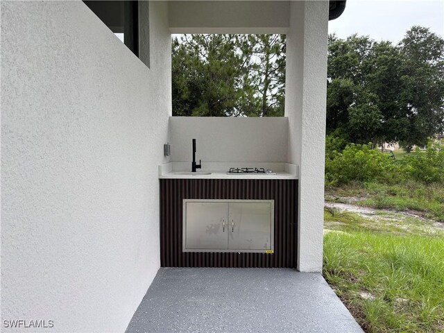 exterior view of stucco siding