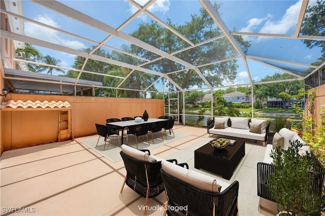 5831 Cove Cir Unit 6, Naples, FL 34119 - view of patio / terrace featuring outdoor lounge area and outdoor dining space