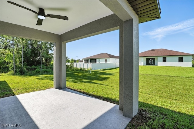 4011 7th St SW, Lehigh Acres, FL 33976 - view of patio / terrace featuring ceiling fan