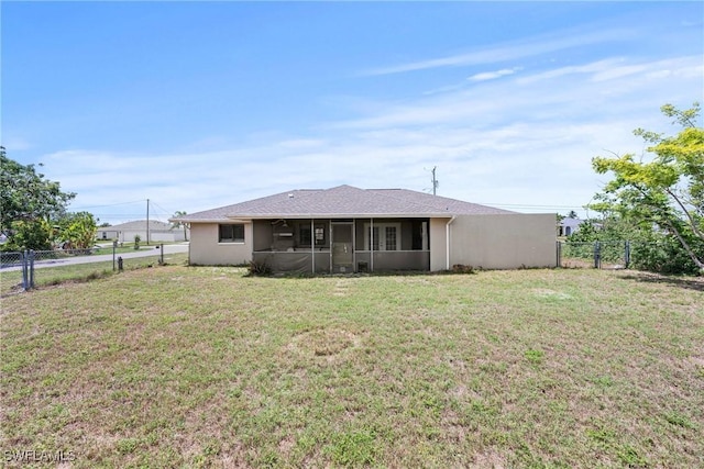1311 SE 11th St, Cape Coral, FL 33990 - back of property with a sunroom and stucco siding