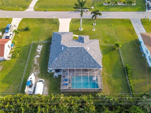 227 SW 48th Ter, Cape Coral, FL 33914 - view from above of property featuring a pool area
