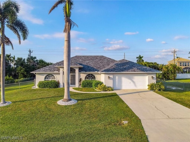 227 SW 48th Ter, Cape Coral, FL 33914 - view of front of house with stucco siding, an attached garage, and driveway