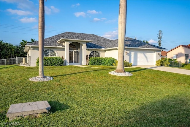 227 SW 48th Ter, Cape Coral, FL 33914 - view of front of house featuring stucco siding, concrete driveway, an attached garage, and a shingled roof