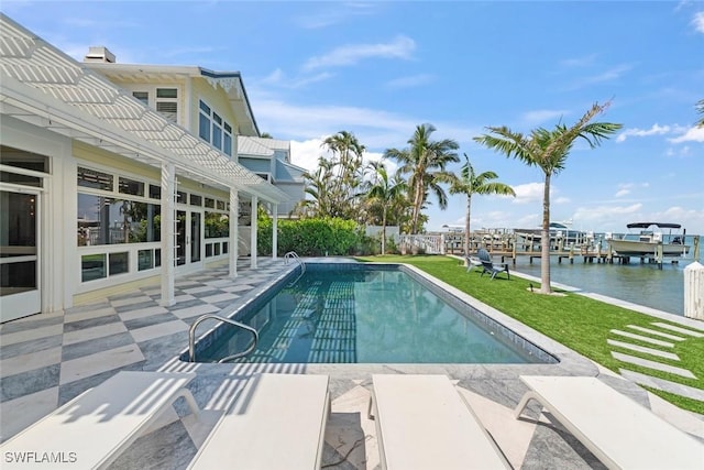 15009 Binder Dr, Captiva, FL 33924 - view of pool with a patio area and a lawn