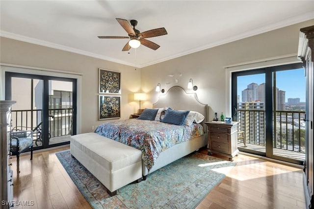 1920 Virginia Ave Unit 1602, Fort Myers, FL 33901 - bedroom with wood finished floors, access to exterior, and crown molding