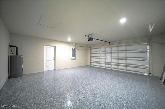 1893 Weldon Ave, Lehigh Acres, FL 33972 - garage with a garage door opener, electric panel, and recessed lighting