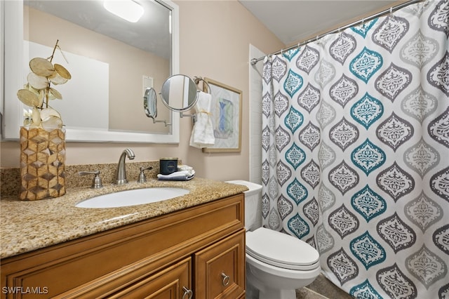 6142 Whiskey Creek Dr Unit 628, Fort Myers, FL 33919 - bathroom featuring vanity, toilet, and curtained shower
