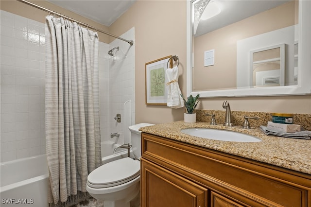 6142 Whiskey Creek Dr Unit 628, Fort Myers, FL 33919 - full bathroom featuring vanity, shower / tub combo with curtain, and toilet