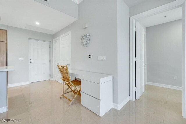 2728 Tiburon Blvd E Unit A403, Naples, FL 34109 - unfurnished office with baseboards, recessed lighting, and built in study area