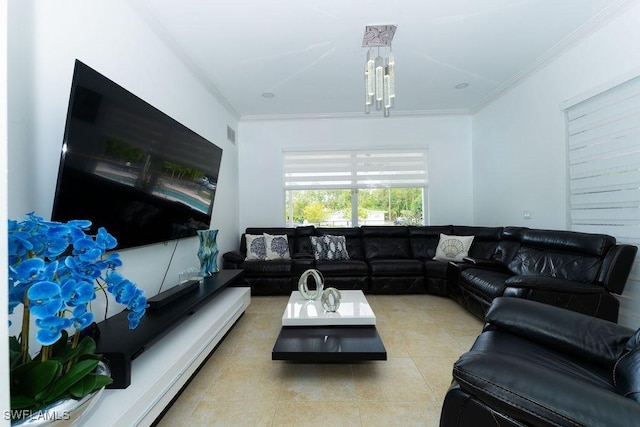 2140 8th St NE, Naples, FL 34120 - tiled living area featuring crown molding