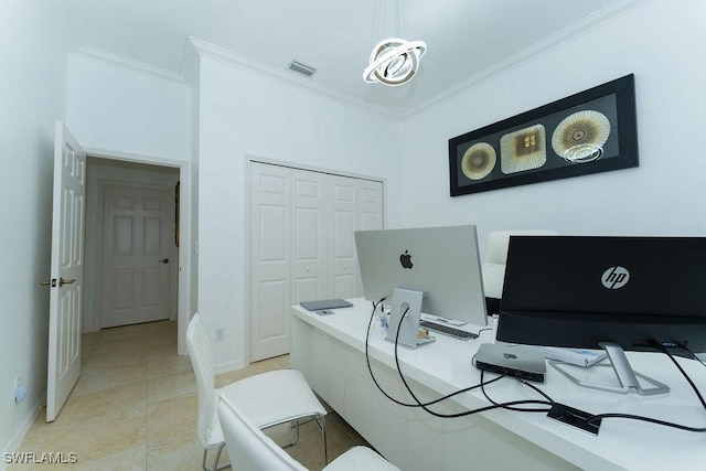 2140 8th St NE, Naples, FL 34120 - office space featuring ornamental molding, baseboards, and light tile patterned floors