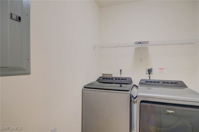 8320 Whiskey Preserve Cir Unit 321, Fort Myers, FL 33919 - laundry area featuring electric panel and washing machine and dryer