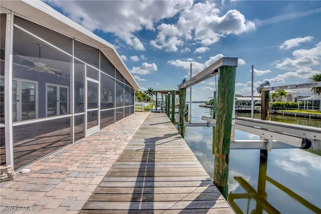 2685 Geary St, Matlacha, FL 33993 - dock area featuring boat lift and a water view