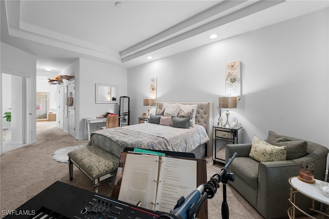 7384 Sika Deer Way, Fort Myers, FL 33966 - bedroom with light colored carpet, recessed lighting, and a raised ceiling
