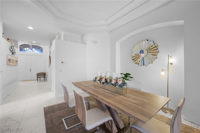 7384 Sika Deer Way, Fort Myers, FL 33966 - dining area featuring recessed lighting and a raised ceiling