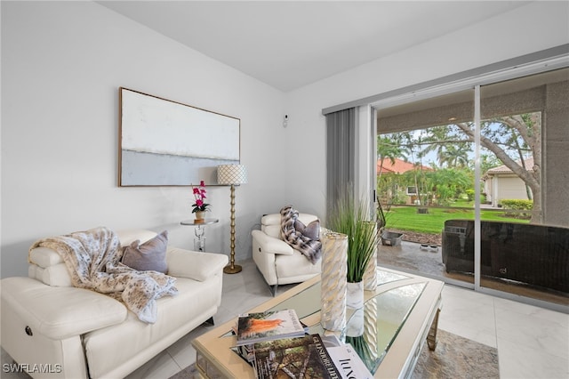 7384 Sika Deer Way, Fort Myers, FL 33966 - living area featuring marble finish flooring