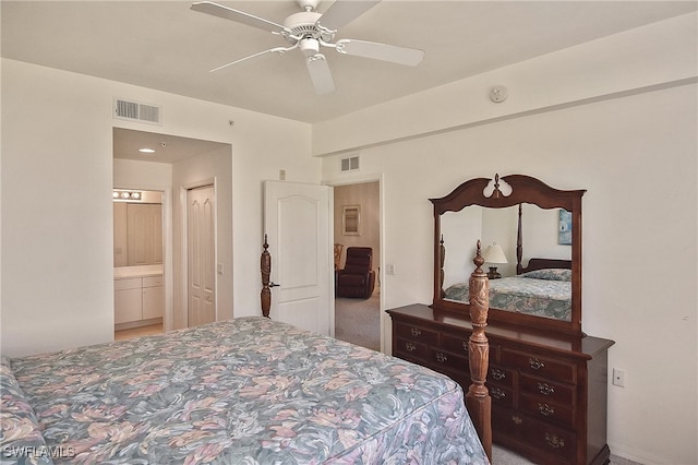 10350 Washingtonia Palm Way Unit 4234, Fort Myers, FL 33966 - carpeted bedroom featuring ensuite bath and a ceiling fan