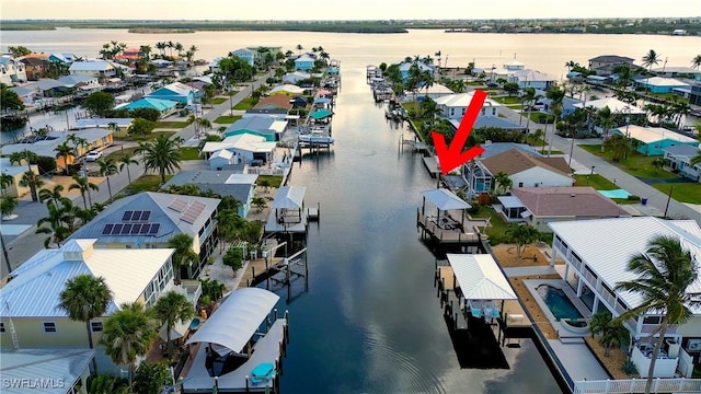 2692 Clyde St, Matlacha, FL 33993 - aerial perspective of suburban area featuring a large body of water