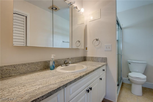 2692 Clyde St, Matlacha, FL 33993 - full bath featuring vanity, toilet, a shower stall, and tile patterned flooring