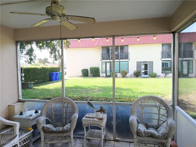 198 Joel Blvd Unit 3, Lehigh Acres, FL 33936 - sunroom with a ceiling fan