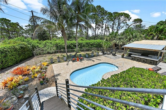 4680 Key Largo Ln, Bonita Springs, FL 34134 - view of swimming pool featuring a patio area, a fenced backyard, and area for grilling