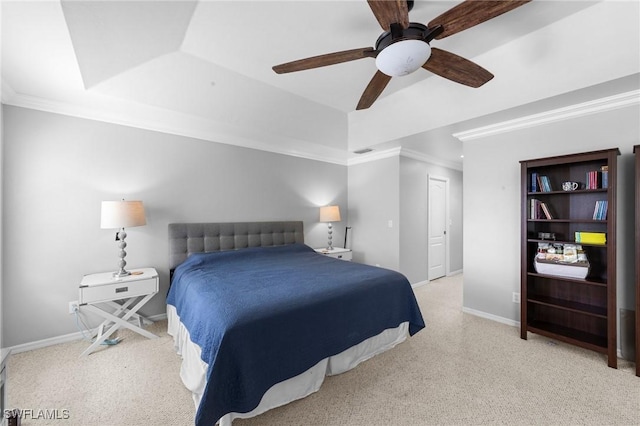 8364 Laurel Lakes Blvd, Naples, FL 34119 - carpeted bedroom with ornamental molding and ceiling fan
