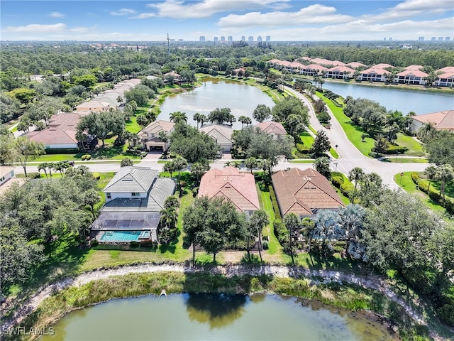 26527 Lucky Stone Rd, Bonita Springs, FL 34135 - aerial view of residential area featuring a nearby body of water and skyline