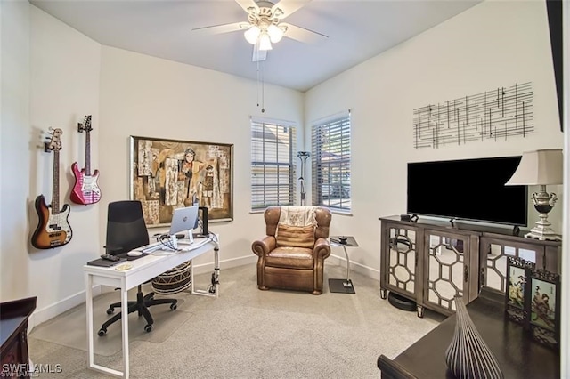 9232 Aviano Dr Unit 102, Fort Myers, FL 33913 - carpeted office featuring baseboards and ceiling fan