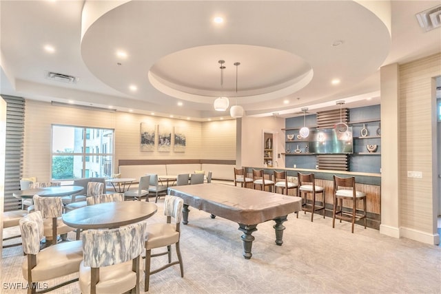 9115 Strada Pl Unit 5317, Naples, FL 34108 - rec room with a raised ceiling, recessed lighting, and baseboards