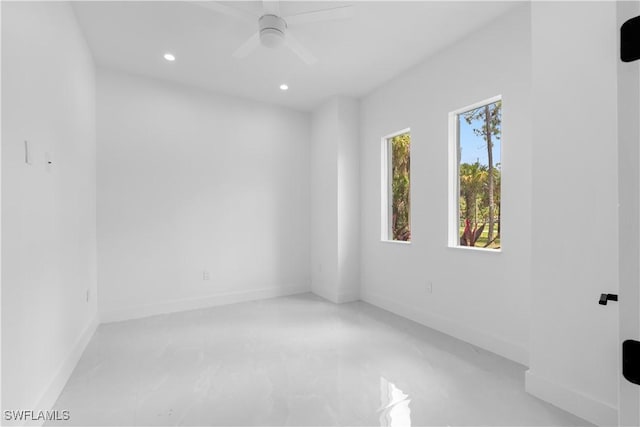 3762 32nd Ave SE, Naples, FL 34117 - unfurnished room with recessed lighting, baseboards, and ceiling fan