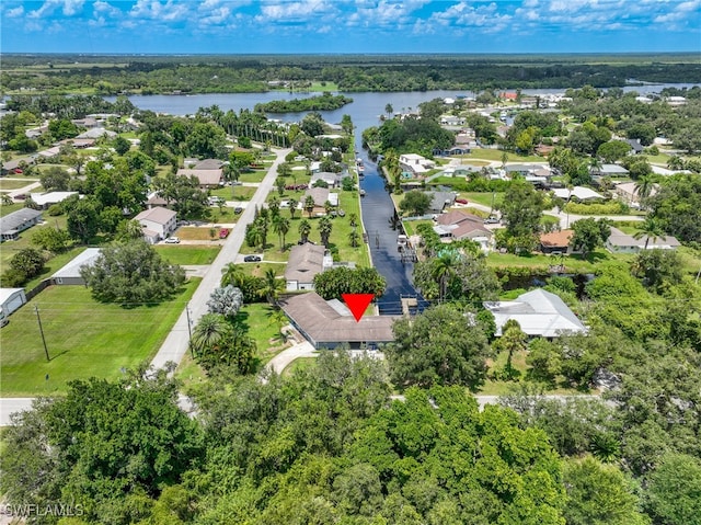 2256 Violet Dr, Fort Myers, FL 33905 - aerial view of property's location with a nearby body of water and nearby suburban area