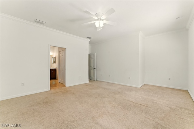 14631 Summer Rose Way, Fort Myers, FL 33919 - unfurnished room featuring crown molding, light carpet, a ceiling fan, and baseboards