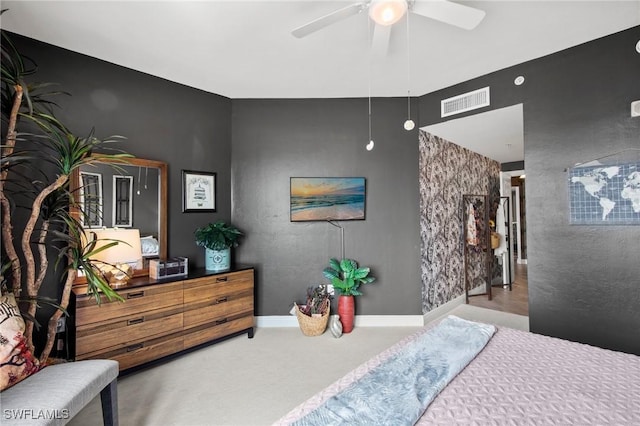 2745 1st St Unit 1602, Fort Myers, FL 33916 - carpeted bedroom with ceiling fan and baseboards