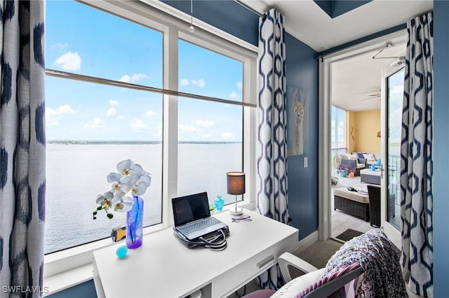 2745 1st St Unit 1602, Fort Myers, FL 33916 - office space featuring a water view and a ceiling fan