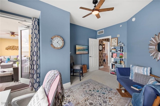 2745 1st St Unit 1602, Fort Myers, FL 33916 - office featuring ceiling fan, carpet flooring, and baseboards