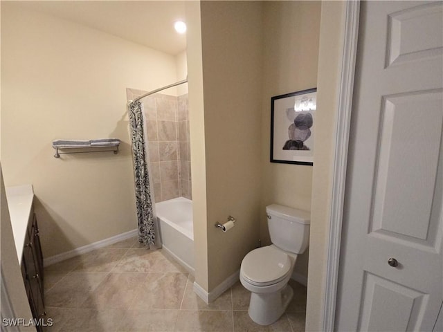 8874 Via Isola Ct, Fort Myers, FL 33966 - full bath featuring vanity, shower / bath combination with curtain, and tile patterned flooring
