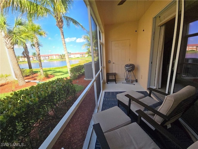 8874 Via Isola Ct, Fort Myers, FL 33966 - sunroom / solarium featuring a water view